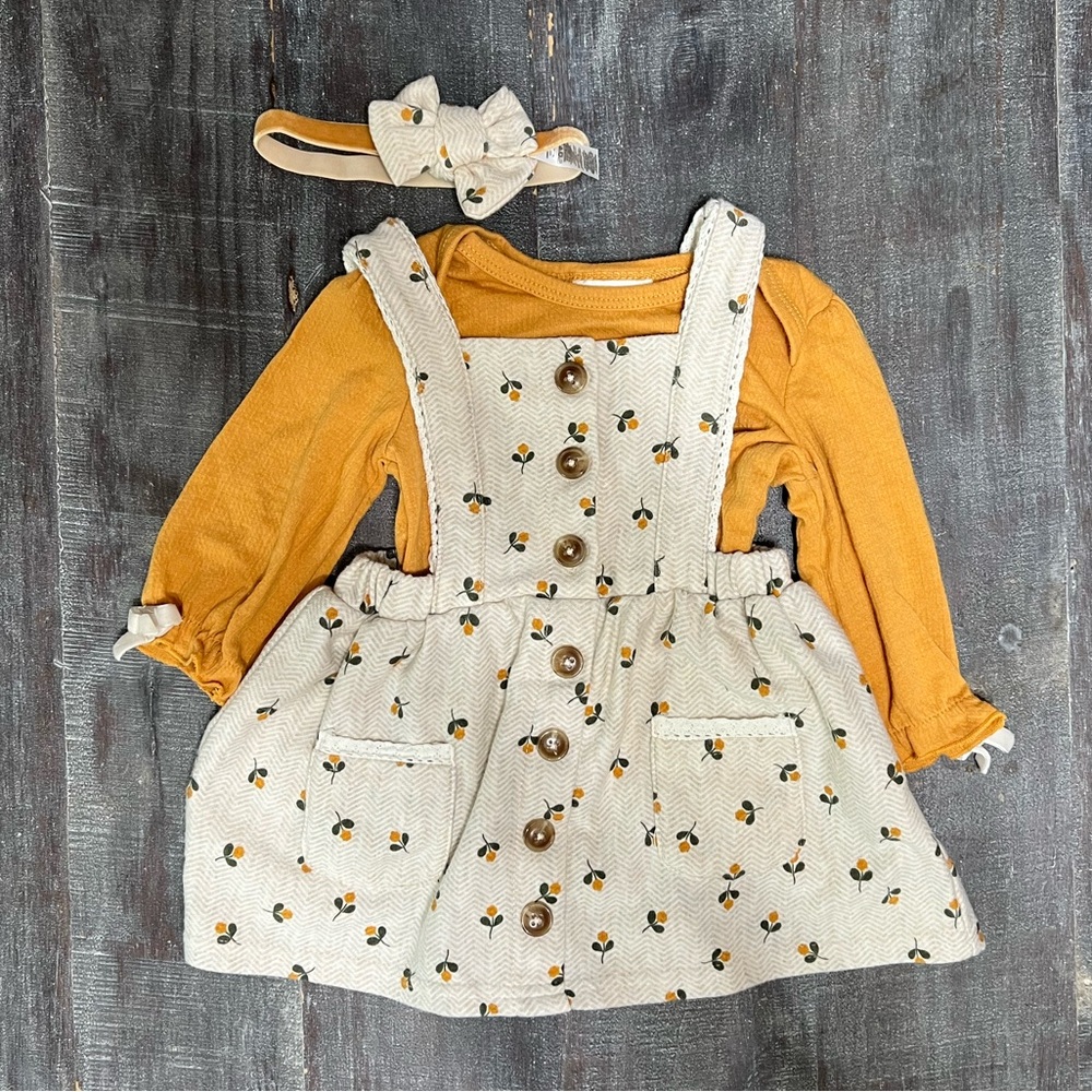 Nicole Miller Baby Girl Golden Jumper Outfit